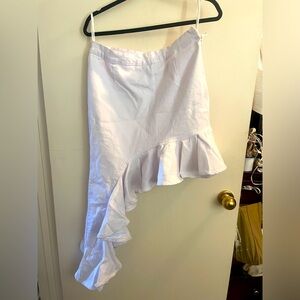 Venus white denim asymmetrical skirt